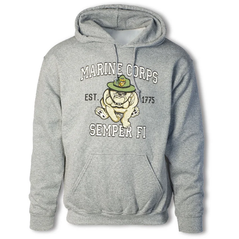 Men's adventure-ready gym hoodie-Marine's Mascot Hoodie