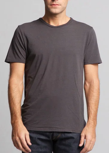 Men's performance wear t-shirt-Brooklyn Denim Co. Organic Cotton Tee - Charcoal