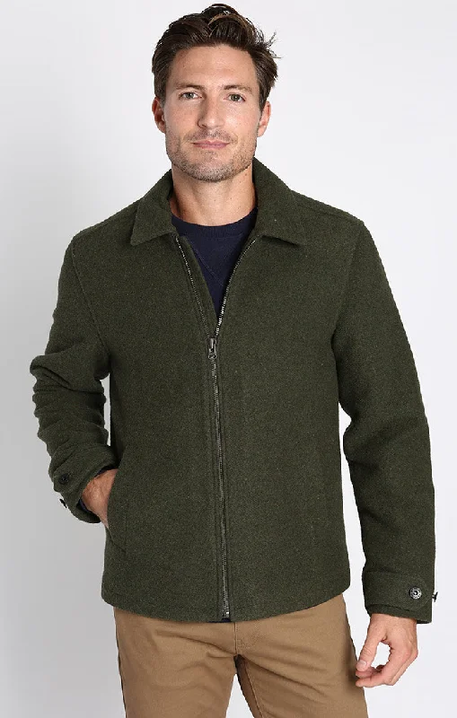 Men's breathable jacket-Davidson Full Zip Wool Blend Jacket