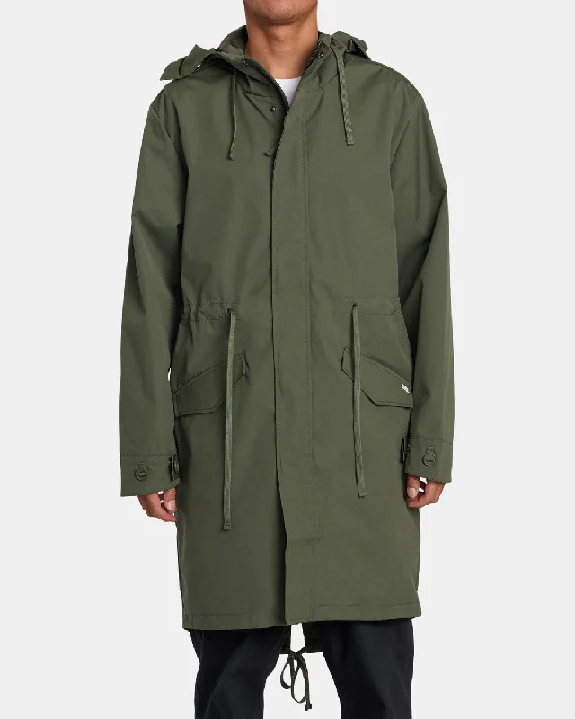 Men's antibacterial jacket-Fishtail Raincoat - Cactus