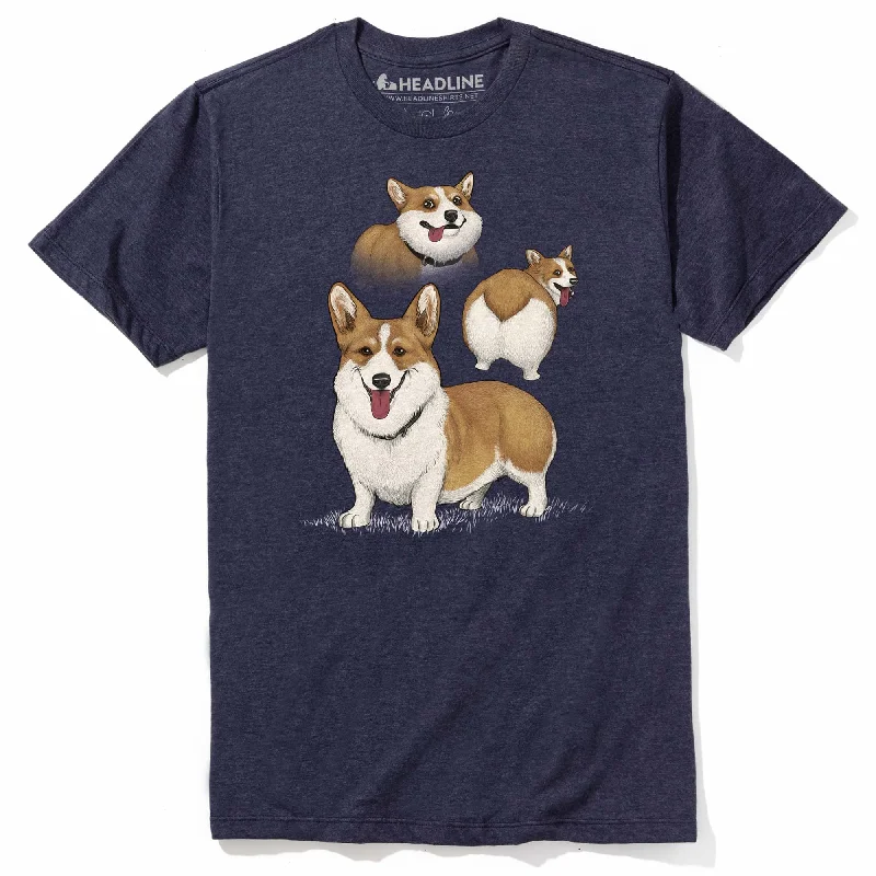 Men's tech-inspired t-shirt-Corgi Collage T-Shirt