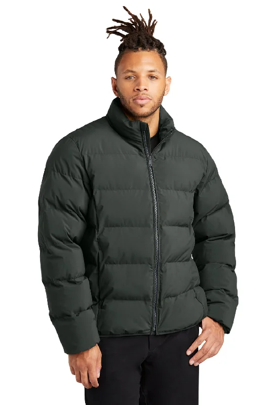 Men's fashion-forward jacket-Mercer+Mettle Mens Water Resistant Full Zip Puffy Jacket - Anchor Grey