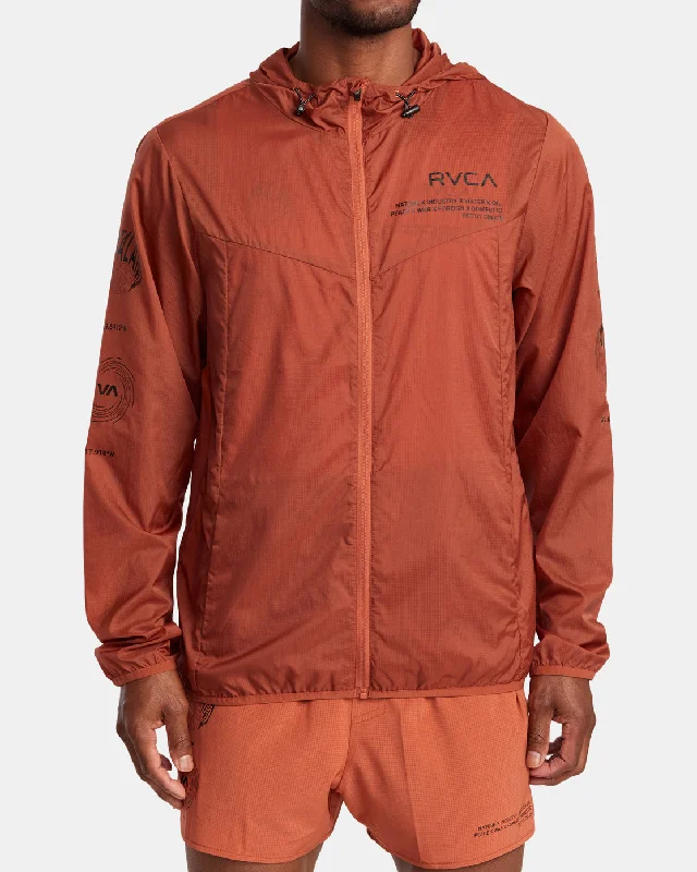 Men's antibacterial jacket-RVCA Runner Lightweight Training Jacket - Terracotta