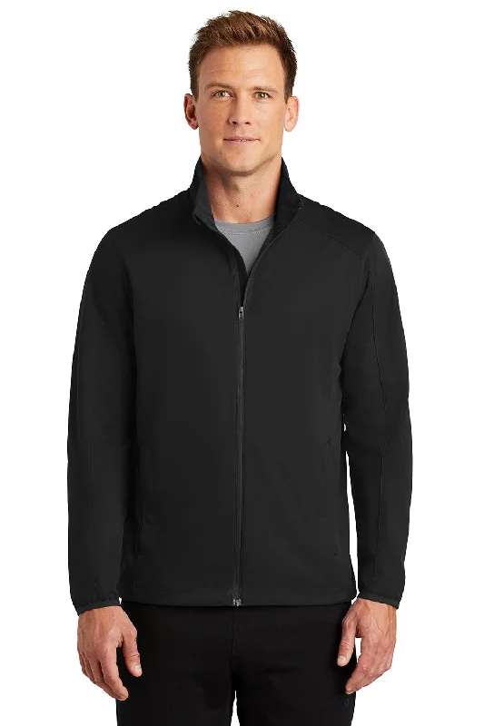 Men's tech-inspired jacket-Port Authority Mens Active Wind & Water Resistant Full Zip Jacket - Deep Black