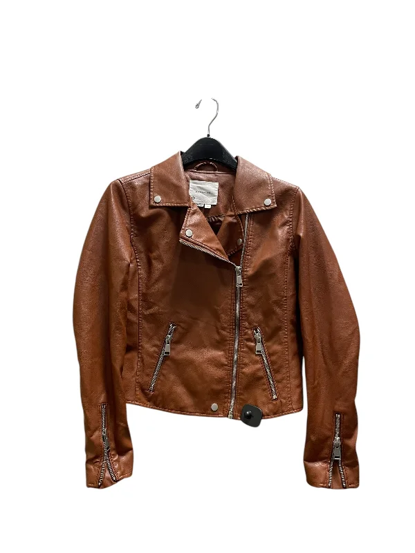 Men's adventure-ready jacket-Jacket Leather By Anthropologie In Brown, Size: S