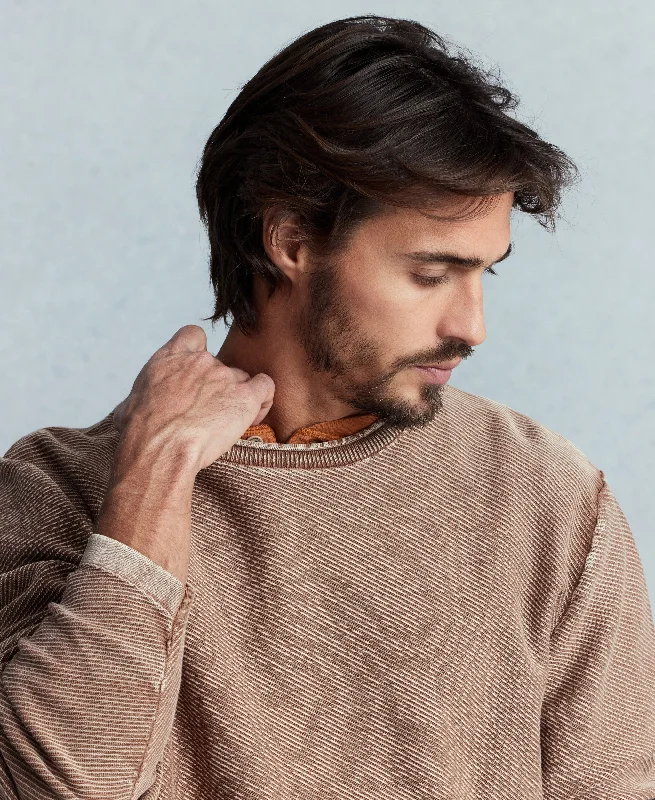 Men's football sweater-Twill Stonewash Sweater in Clay