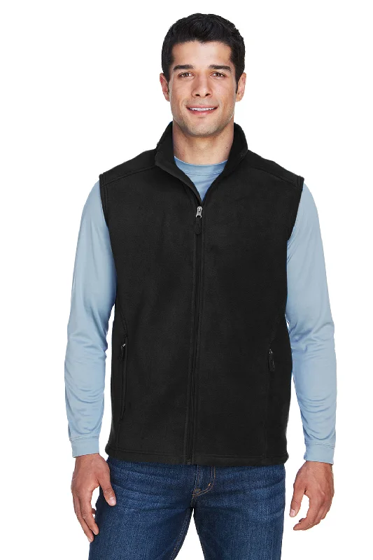 Core 365 Mens Journey Pill Resistant Fleece Full Zip Vest - Black