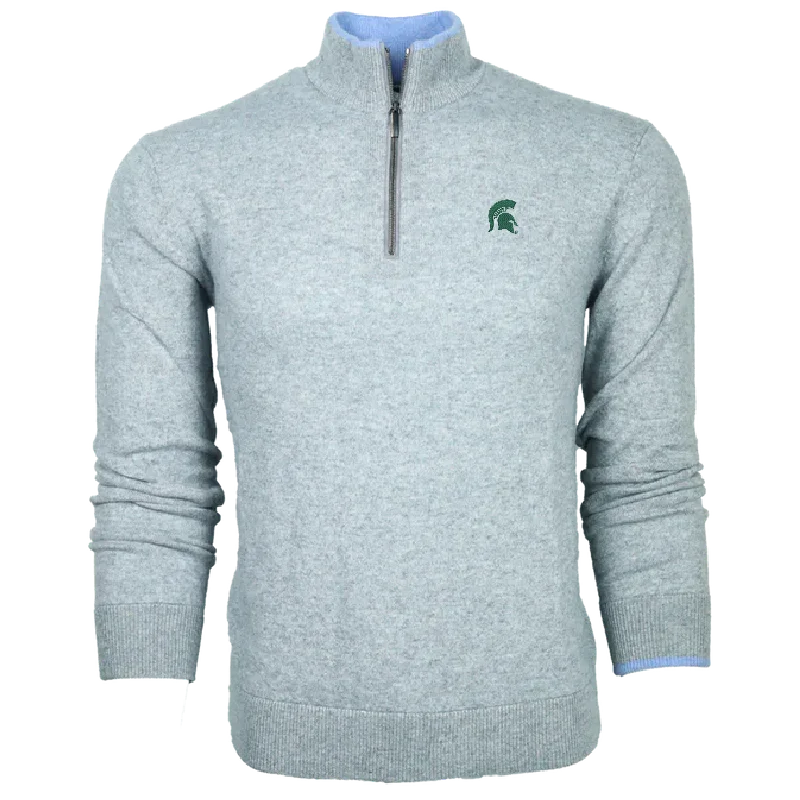 Men's vintage sweater-Michigan State Spartan Sebonack Quarter-Zip Sweater