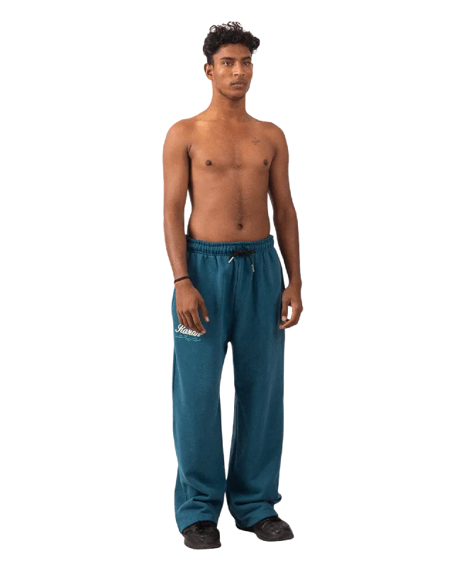 Men's fashion-forward gym pants-DARK CYAN  MADE IN PAK SWEATPANTS (V4)