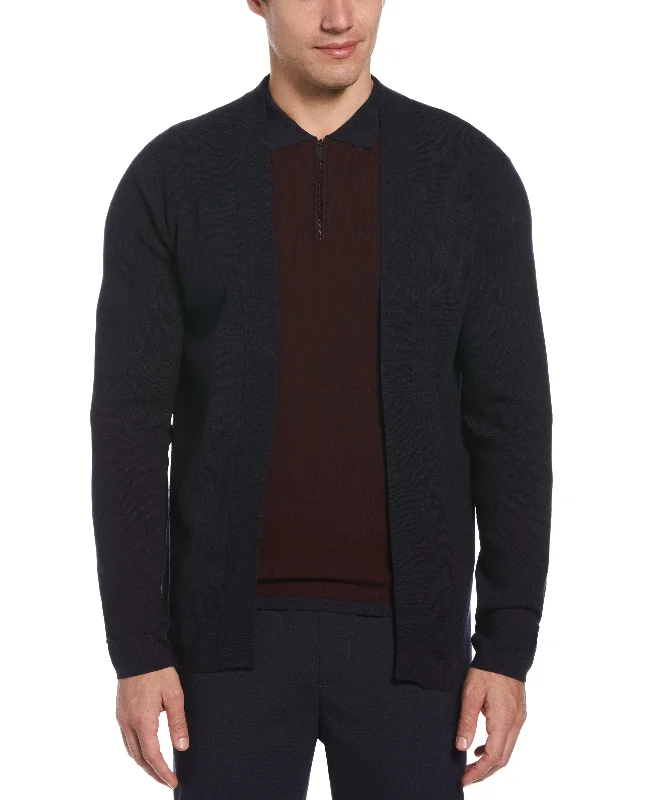 Men's travel knit-Tech Knit Open Cardigan Sweater