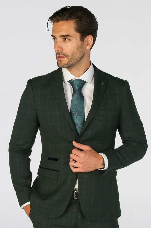 Men's antibacterial jacket-Men's Leo Green Blazer