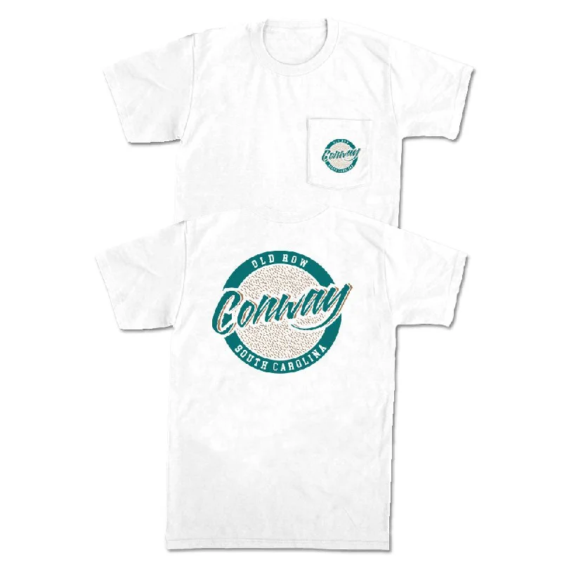 Men's high-quality t-shirt-Conway, South Carolina Circle Logo Pocket Tee