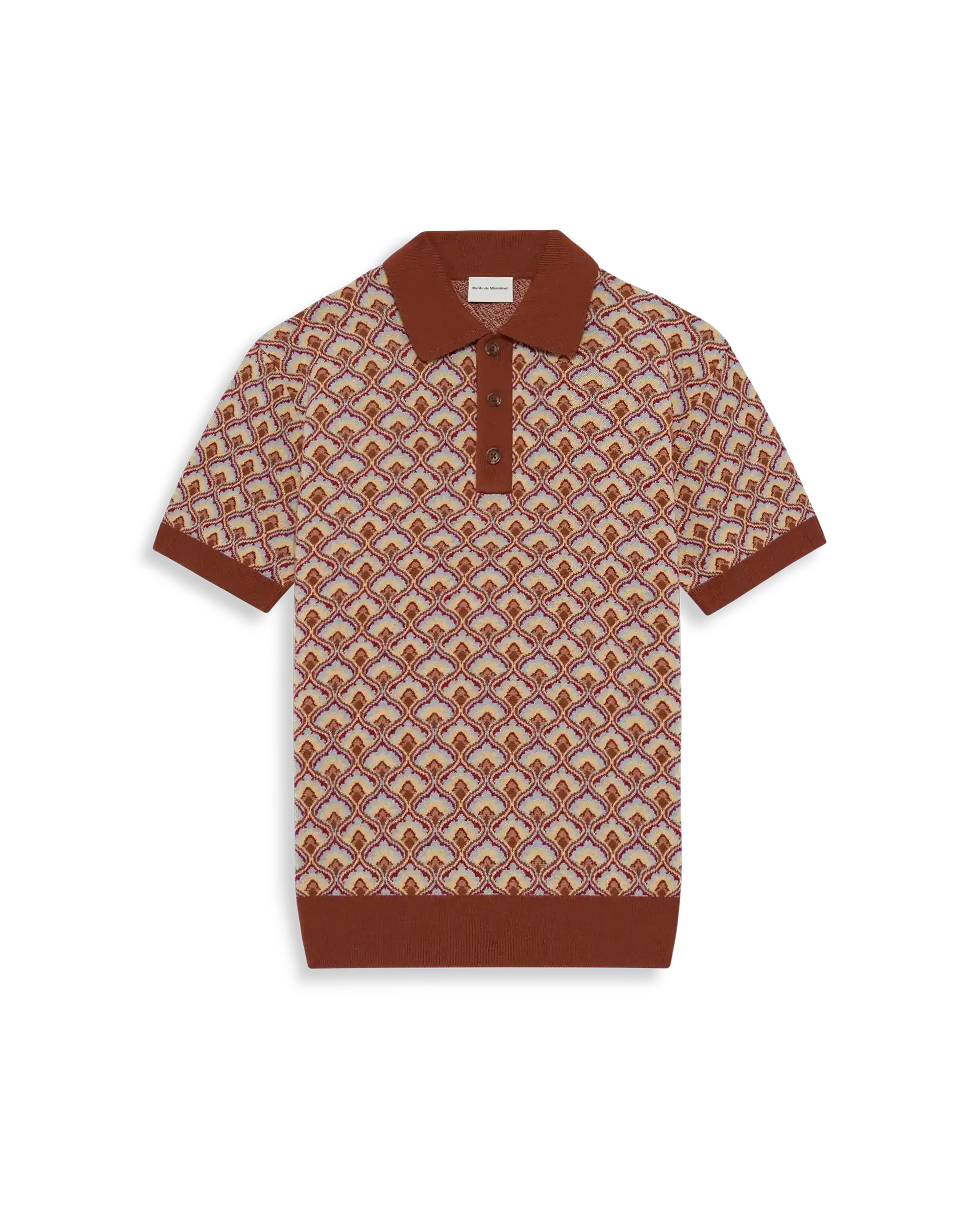 Men's high-stretch performance wear polo shirt-Le Polo Maille Tapisserie