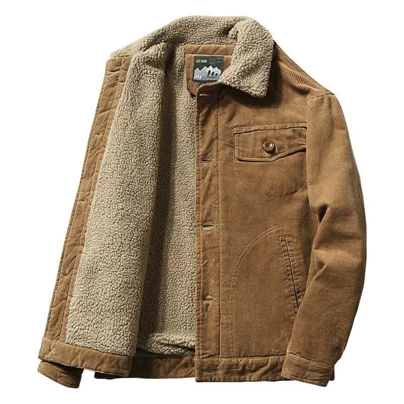 Men's lightweight jacket-Corduroy Winter Jacket For Men