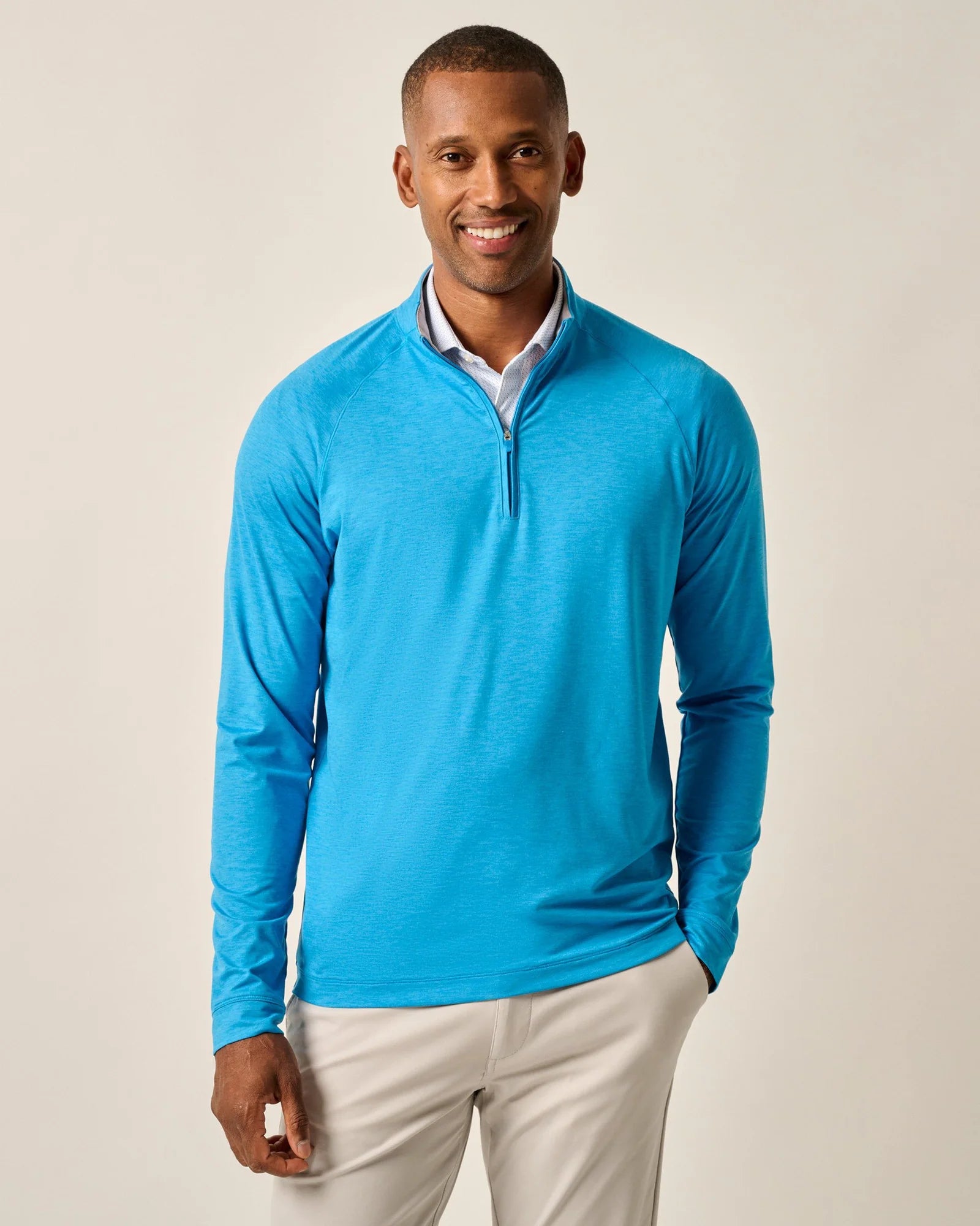 Men's easy-care sweater-Johnnie-O Freeborne Performance 1/4 Zip Pullover Sweater - Majorca