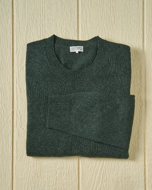 Men's football sweater-Merino Roll Neck Sweater in Hunter Green