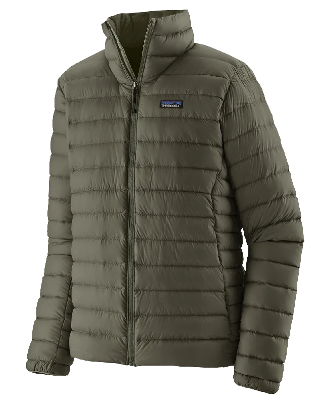 Men's sporty jacket-Patagonia Down Sweater - Basin Green