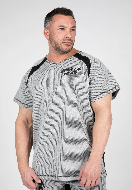 Men's workout performance t-shirt-Augustine Old School Workout Top - Gray