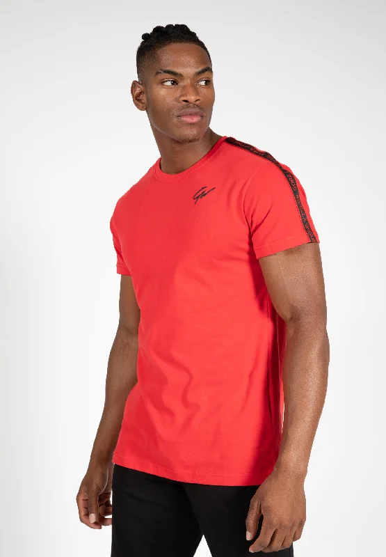 Men's organic jersey t-shirt-Chester T-shirt - Red/Black