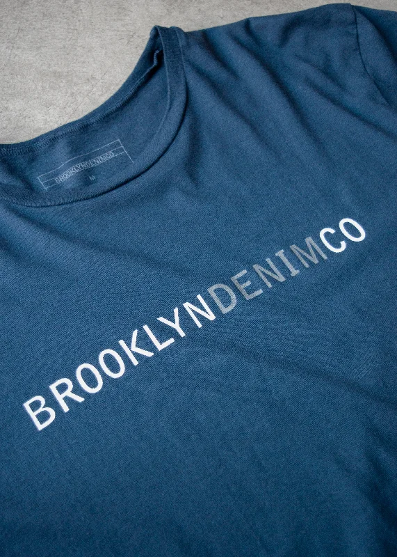 Men's weather-resistant casual t-shirt-Brooklyn Denim Co. Organic Cotton Logo Tee