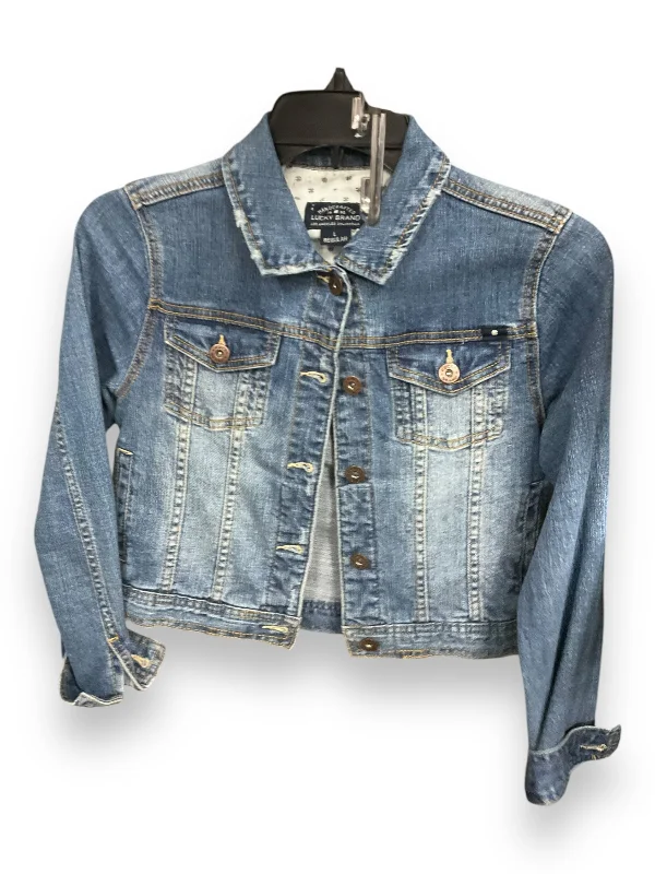 Men's fashion-forward jacket-Jacket Denim By Lucky Brand In Blue Denim, Size: L