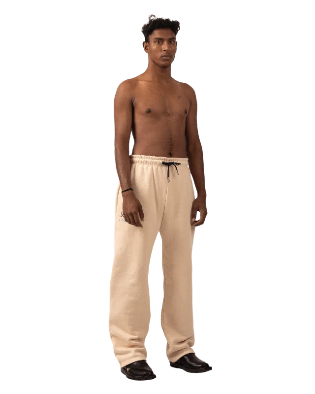 Men's tech-inspired gym pants-BEIGE MADE IN PAK SWEATPANTS (V4)