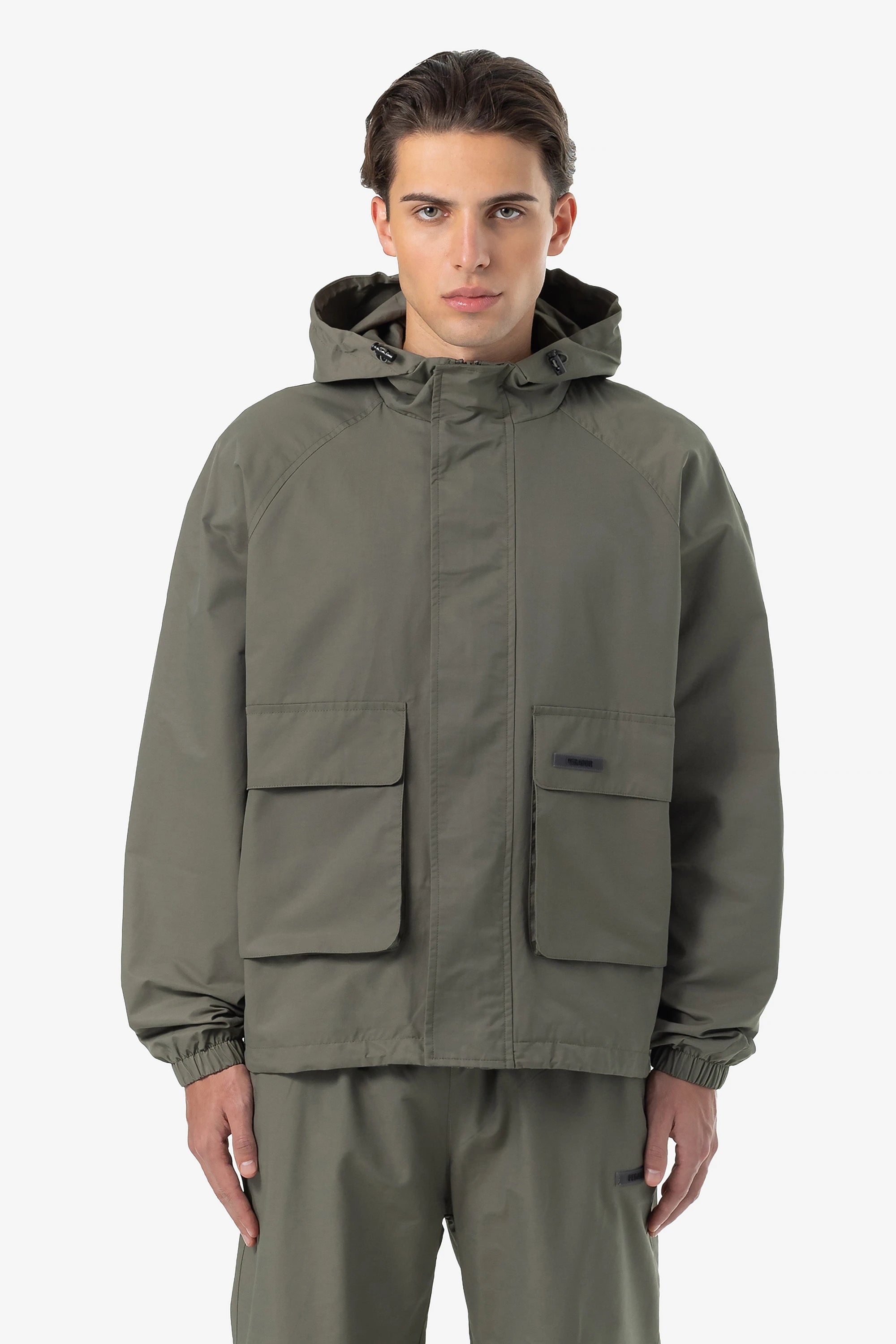 Men's high-performance jacket-Pierce Boxy Tech Jacket Faded Olive