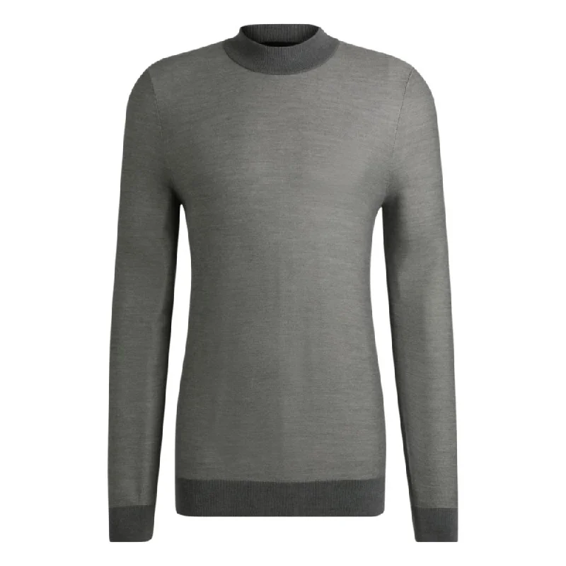 Men's spring sweater-Silk regular-fit sweater with knitted structure