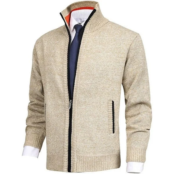 Men's premium sweater-Men's Knitted Regular Fit Full Zip Cardigan Sweater Cardigan Sweater For Mens Knit Sweater Casual Outerwear