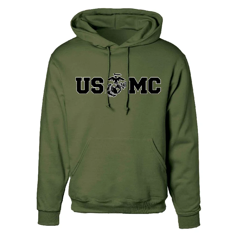 Men's weatherproof travel hoodie-Bold USMC Hoodie