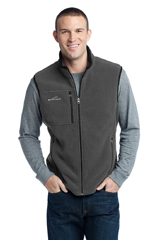 Eddie Bauer Mens Full Zip Fleece Vest - Steel Grey