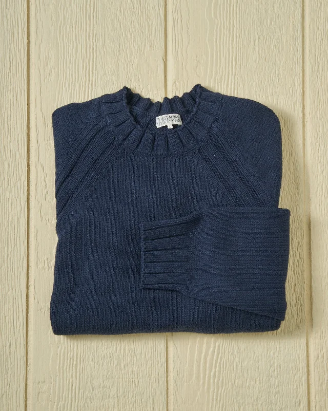 Men's modern sweater-Quaker Crewneck Sweater in Navy