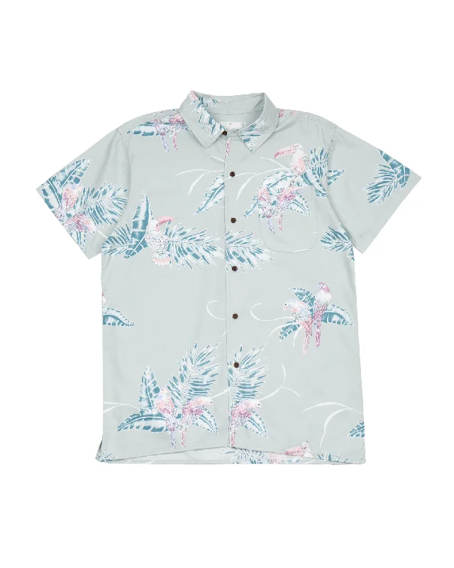 Men's eco-conscious gym shirt-Paradise Tropical Print Shirt