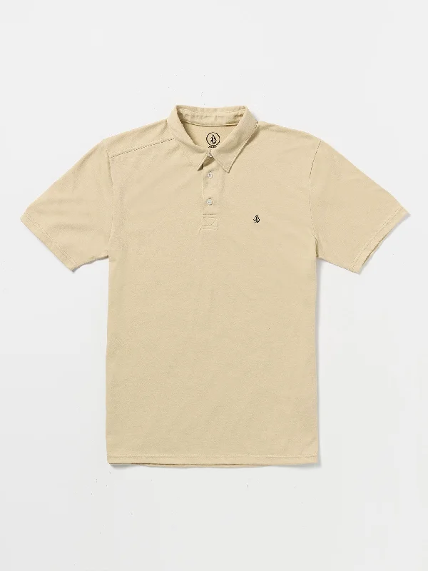 Men's gym-ready performance polo shirt-Banger Short Sleeve Polo - Sand