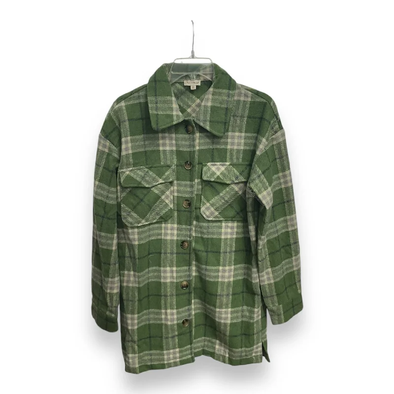 Men's breathable jacket-Jacket Shirt By Hem & Thread In Green, Size: L