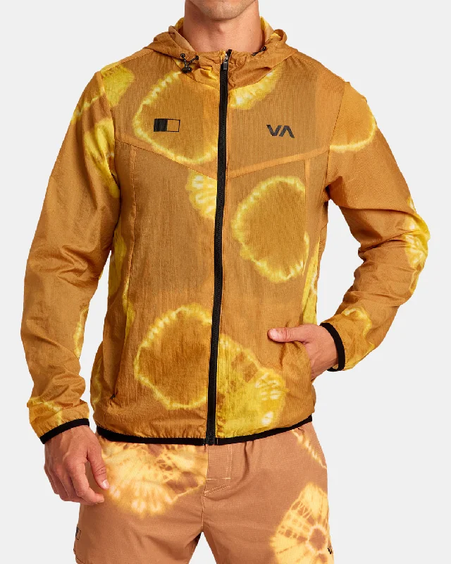 Men's modern jacket-RVCA Runner Lightweight Training Jacket - Gold Tie Dye