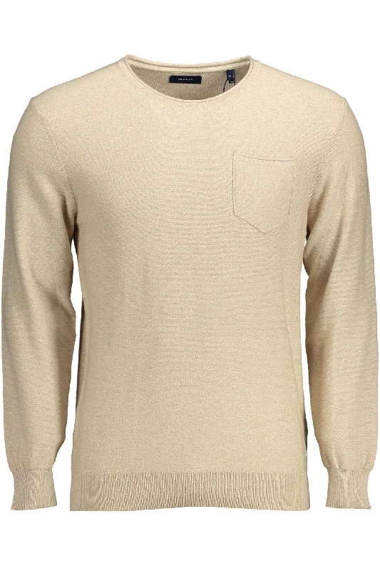 Men's cropped sweater-Gant Elegant  Crew-Neck Sweater with Men's Embroidery