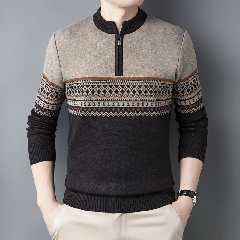 Men's designer sweater-Half Turtleneck Autumn And Winter Bottoming Sweater