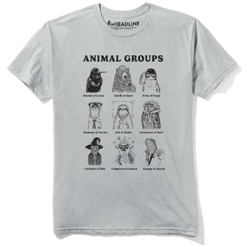 Men's bold logo t-shirt-Animal Groups T-Shirt