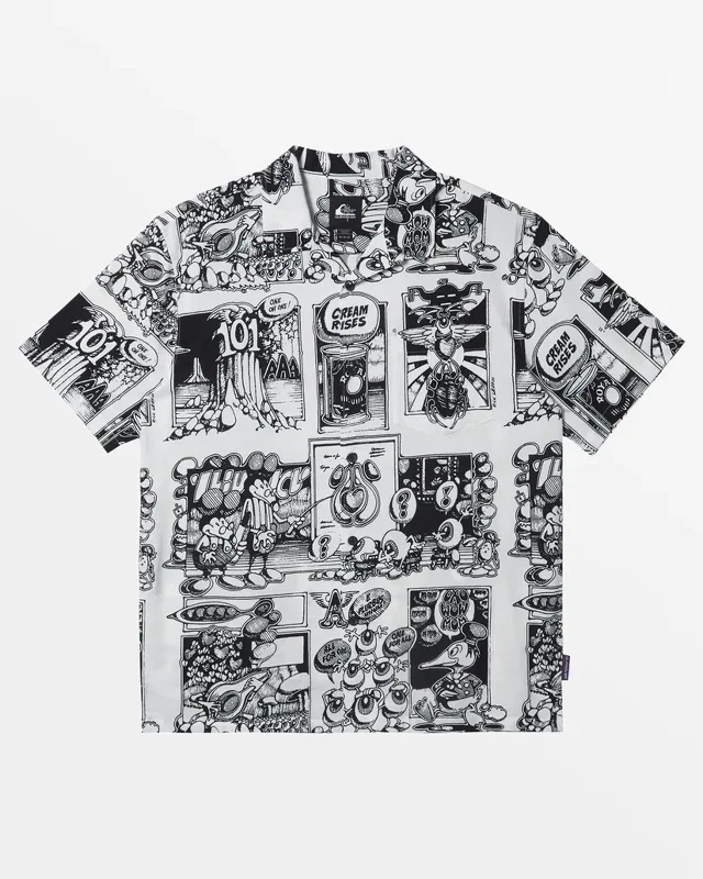 Men's non-iron casual wear shirt-Rick Griffin Comix S/S Shirt