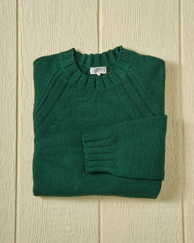 Men's urban sweater-Quaker Crewneck Sweater in Hunter Green