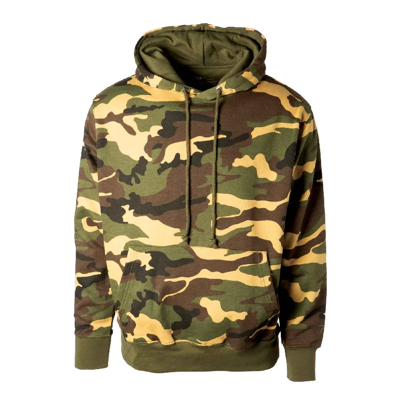 Men's fashion-forward gym hoodie-Woodland Camo Hoodie