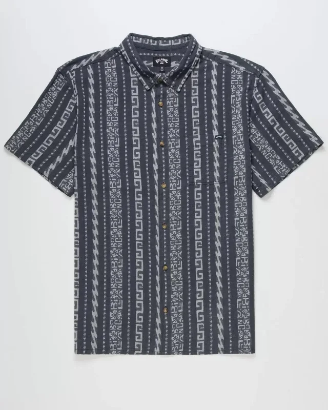 Men's wrinkle-resistant travel wear shirt-Sundays Jacquard S/S Shirt