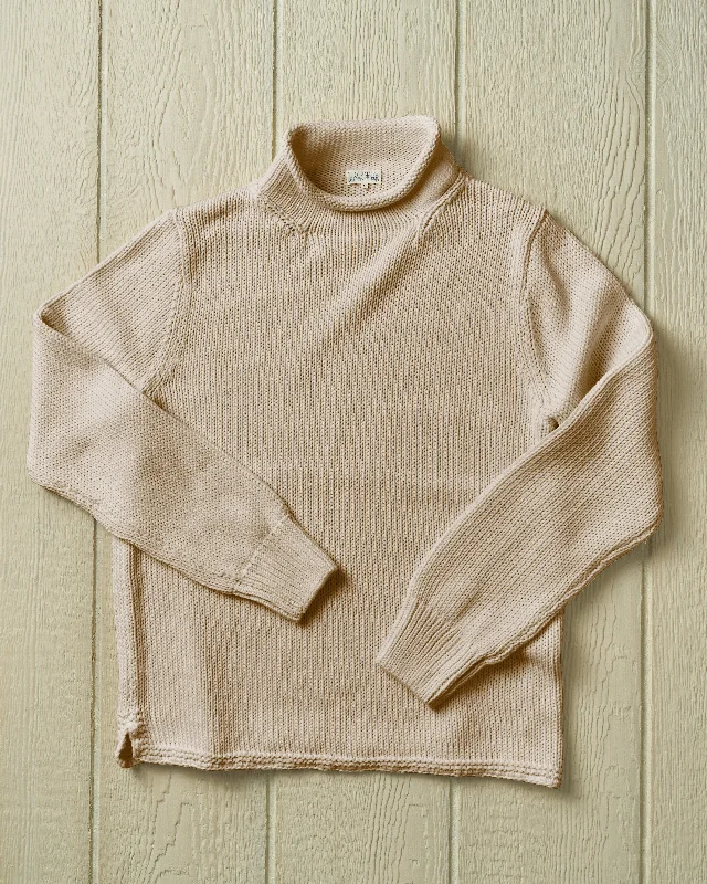 Men's wrinkle-resistant sweater-Fisherman's Sweater in Oatmeal