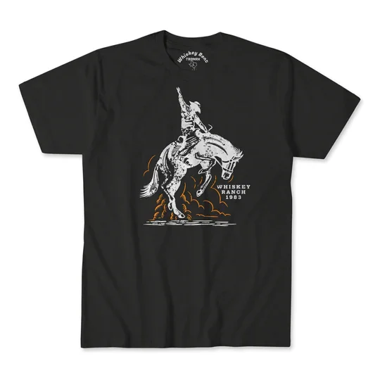 Men's modern casual t-shirt-Men's Whiskey Ranch Cowboy Tee T-shirt