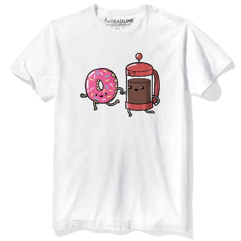 Men's ultra-lightweight t-shirt-Coffee & Donut Soul Mates T-Shirt