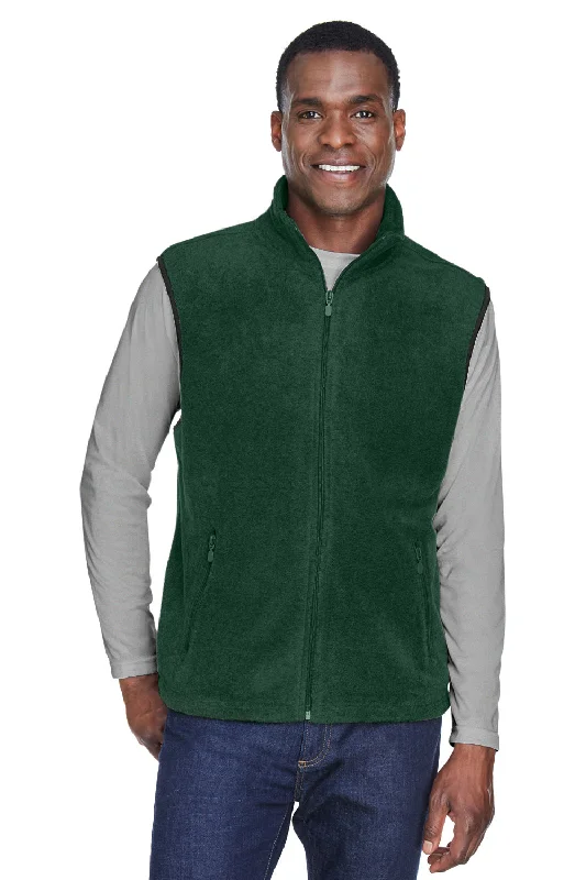 Harriton Mens Pill Resistant Fleece Full Zip Vest - Hunter Green