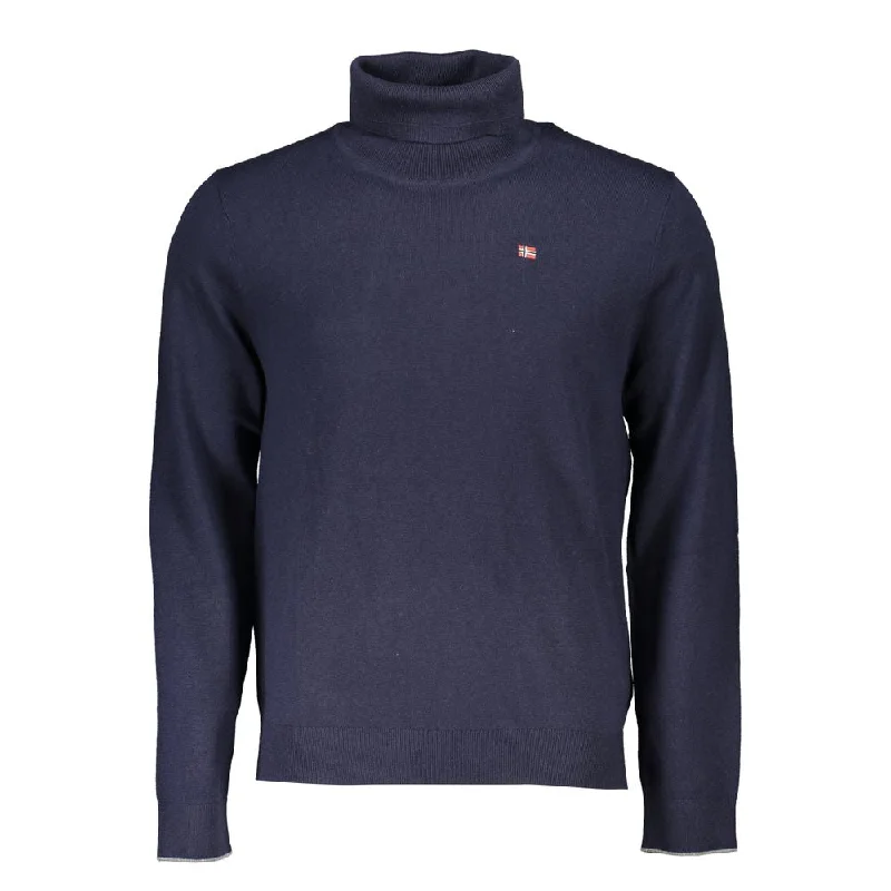 Men's cycling sweater-Napapijri Elegant Turtleneck Sweater with Embroide Men's Logo