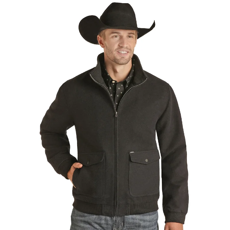 Men's ultra-light jacket-Panhandle Men's Black Bomber Coat