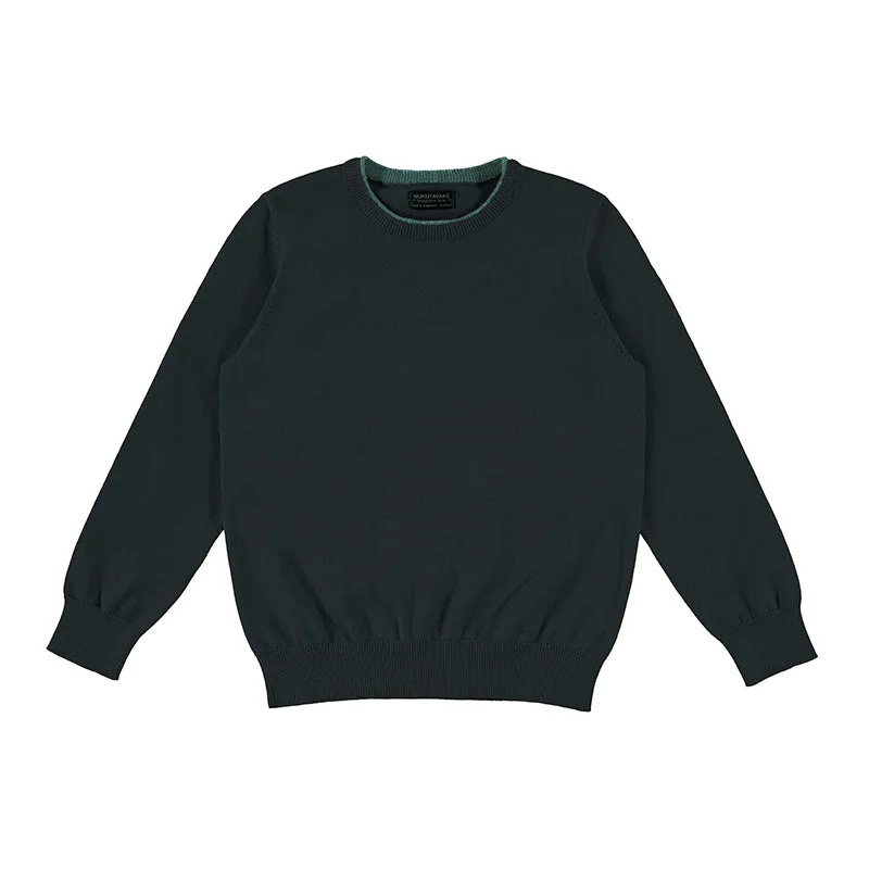 Men's training sweater-Nukutavake Boys Basic Cotton Black Sweater 354-20